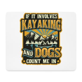 Kajak Und Hunde, Paddeln. - Mousepad (Querformat) - Weiß - Vorne