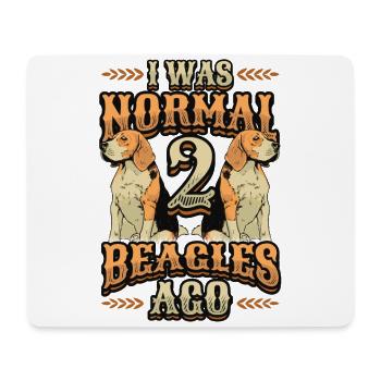J’étais normal devant 2 beagles. - Tapis de souris (format paysage) - blanc - Devant