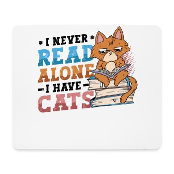 Bookworm reading books, cats. - Mouse Pad (horizontal) - white - Front