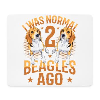 J’étais normal devant 2 beagles. - Tapis de souris (format paysage) - blanc - Devant