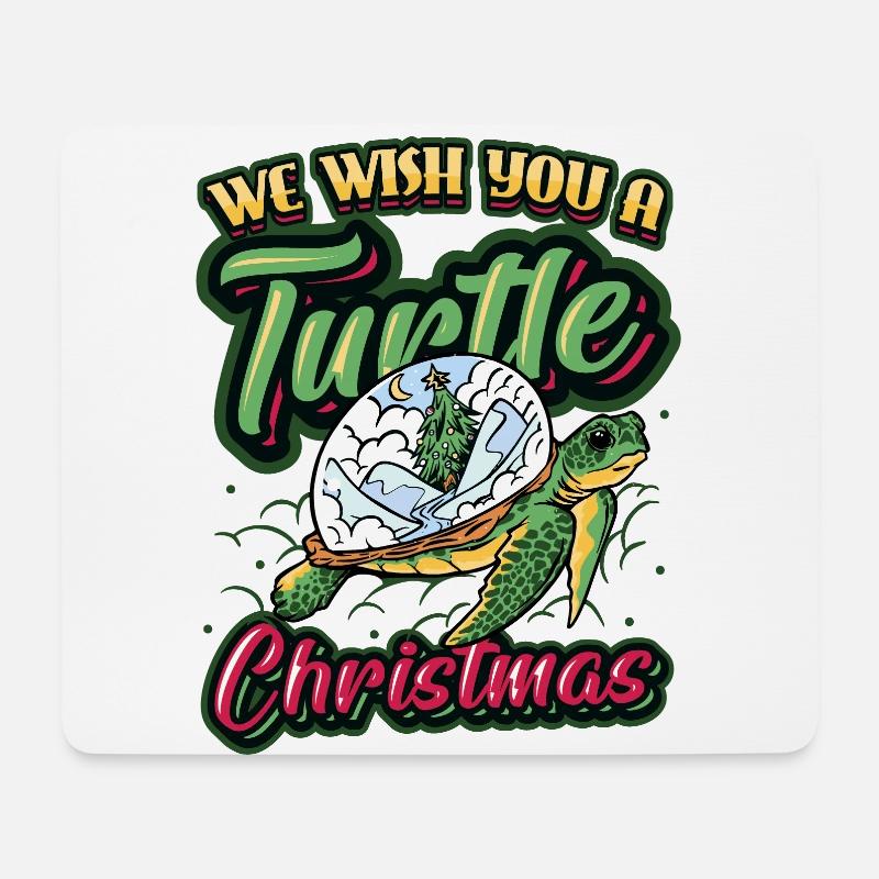 Wir Wünschen Ein Schildkrötenreiches Weihnachten. - Mousepad (Querformat) - Weiß