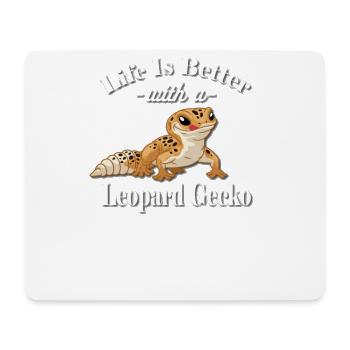 Gecko léopard - Tapis de souris (format paysage) - blanc - Devant
