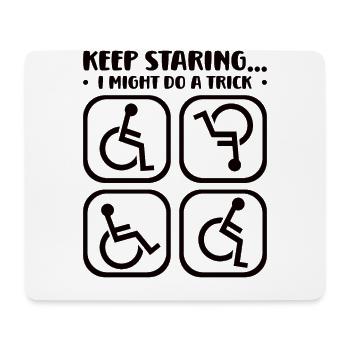 Handicapped Wheelchair Cyborg Leg Arm Amputee - Mousepad (Querformat) - Weiß - Vorne