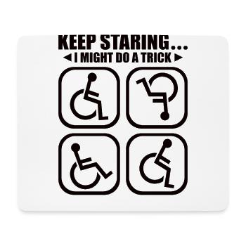 Handicapped Wheelchair Cyborg Leg Arm Amputee - Mousepad (Querformat) - Weiß - Vorne
