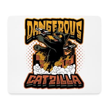Gefährlicher Catzilla - Mousepad (Querformat) - Weiß - Vorne