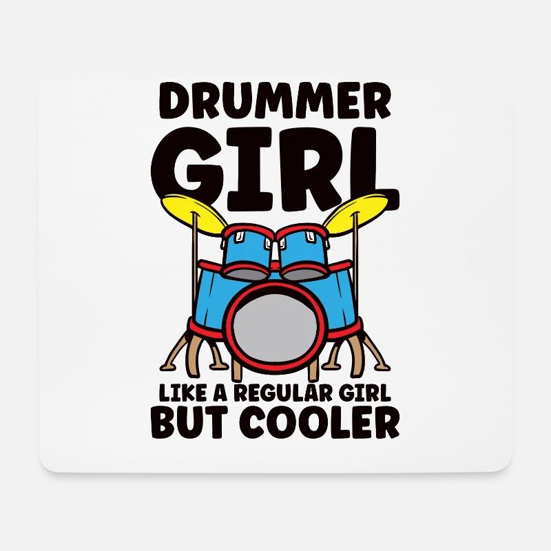 Schlagzeuger Drums Music Drum Set Drumming - Mousepad (Querformat) - Weiß