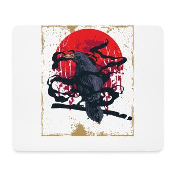 Gothique Crâne-Rouge Lune-Corneille Noire - Tapis de souris (format paysage) - blanc - Devant
