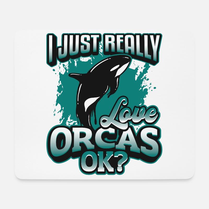 Orca Whale, Ich Liebe Orcas Wirklich. - Mousepad (Querformat) - Weiß