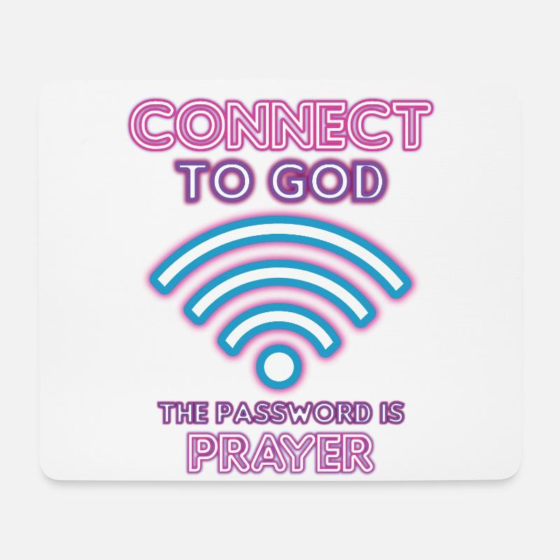 Verbunden Mit Gott, Passwort, Gebet. - Mousepad (Querformat) - Weiß