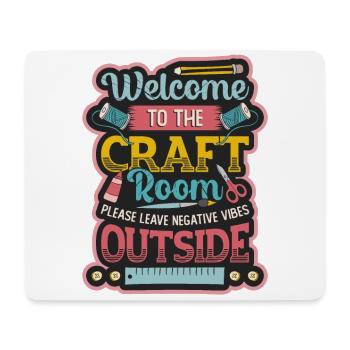 Bastelzimmer, Künstler, Handwerker, Garn, Häkeln. - Mousepad (Querformat) - Weiß - Vorne