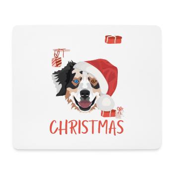 Australian Shepherd Merry Christmas - Mouse Pad (horizontal) - white - Front
