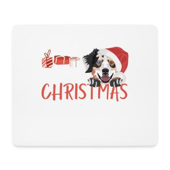 Australian Shepherd Merry Christmas - Mouse Pad (horizontal) - white - Front