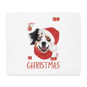 Australian Shepherd Merry Christmas - Mouse Pad (horizontal) - white - Front
