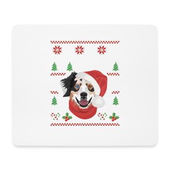 Australian Shepherd Merry Christmas - Mouse Pad (horizontal) - white - Front