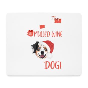 Berger australien Vin chaud Noël - Tapis de souris (format paysage) - blanc - Devant