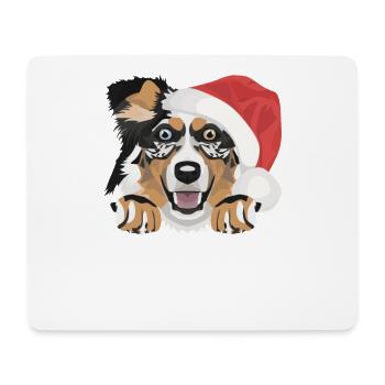 Australian Shepherd Merry Christmas - Mouse Pad (horizontal) - white - Front