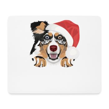 Australian Shepherd Merry Christmas - Mouse Pad (horizontal) - white - Front