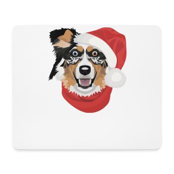 Australian Shepherd Merry Christmas - Mouse Pad (horizontal) - white - Front