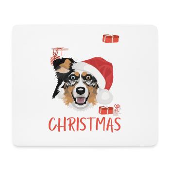 Australian Shepherd Merry Christmas - Mouse Pad (horizontal) - white - Front