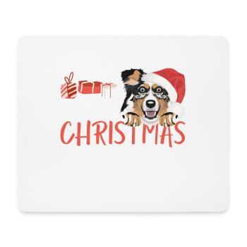 Australian Shepherd Merry Christmas - Mouse Pad (horizontal) - white - Front