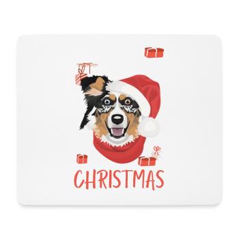 Australian Shepherd Merry Christmas - Mouse Pad (horizontal) - white - Front