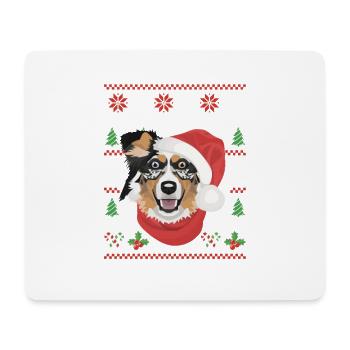 Australian Shepherd Merry Christmas - Mouse Pad (horizontal) - white - Front