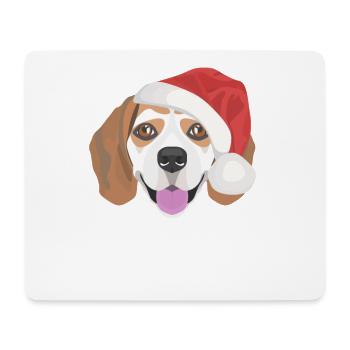 Beagle Merry Christmas - Mouse Pad (horizontal) - white - Front