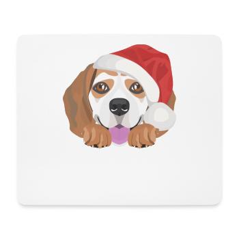 Beagle Merry Christmas - Mouse Pad (horizontal) - white - Front