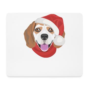 Beagle Joyeux Noël - Tapis de souris (format paysage) - blanc - Devant