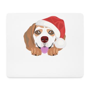 Beagle Merry Christmas - Mouse Pad (horizontal) - white - Front