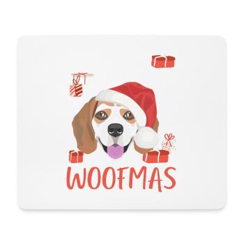 Beagle Joyeux Noël - Tapis de souris (format paysage) - blanc - Devant