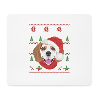 Beagle Joyeux Noël - Tapis de souris (format paysage) - blanc - Devant
