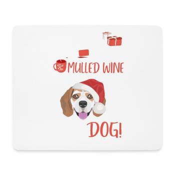 Beagle Vin chaud Noël - Tapis de souris (format paysage) - blanc - Devant