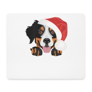 Bouvier Bernois Joyeux Noël - Tapis de souris (format paysage) - blanc - Devant