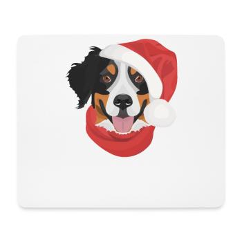 Bouvier Bernois Joyeux Noël - Tapis de souris (format paysage) - blanc - Devant