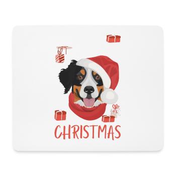 Bouvier Bernois Joyeux Noël - Tapis de souris (format paysage) - blanc - Devant