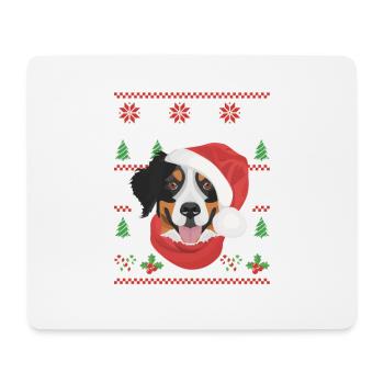 Bouvier Bernois Joyeux Noël - Tapis de souris (format paysage) - blanc - Devant