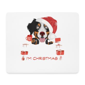 Berner Sennenhund Weihnachtsmarkt - Mousepad (Querformat) - Weiß - Vorne