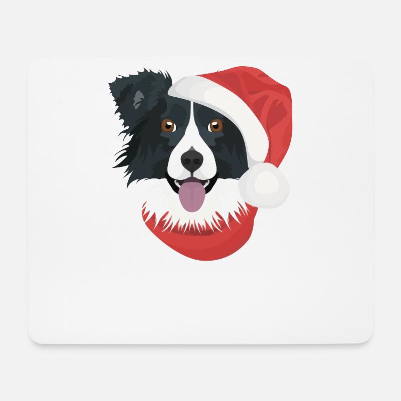 Border Collie Frohe Weihnachten - Mousepad (Querformat) - Weiß