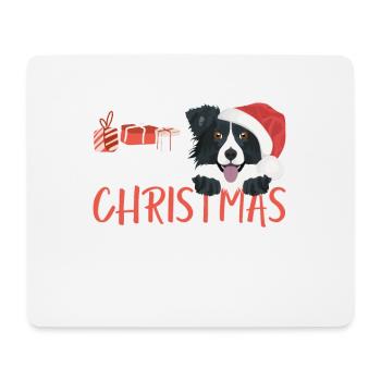 Border Collie Merry Christmas - Mouse Pad (horizontal) - white - Front