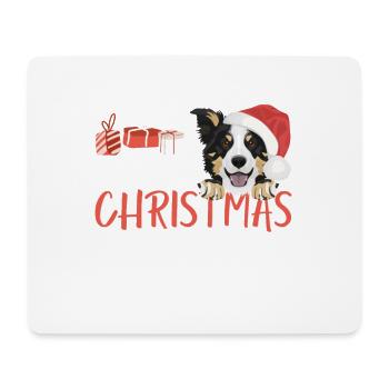 Border Collie Merry Christmas - Mouse Pad (horizontal) - white - Front
