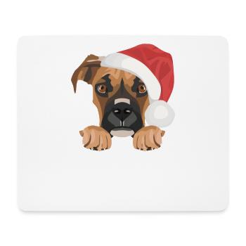Boxer Frohe Weihnachten - Mousepad (Querformat) - Weiß - Vorne