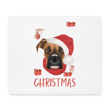 Boxer Frohe Weihnachten - Mousepad (Querformat) - Weiß - Vorne