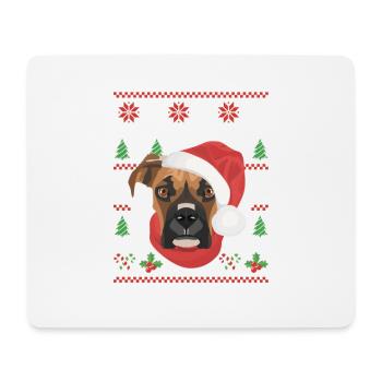 Boxer Frohe Weihnachten - Mousepad (Querformat) - Weiß - Vorne