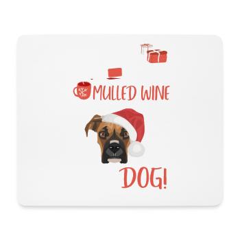Boxer Glühwein Weihnachten - Mousepad (Querformat) - Weiß - Vorne