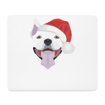 Bullterrier Frohe Weihnachten - Mousepad (Querformat) - Weiß - Vorne