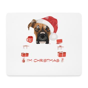 Marché de Noël Boxer - Tapis de souris (format paysage) - blanc - Devant