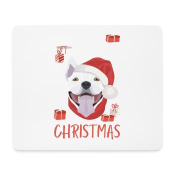 Bullterrier Frohe Weihnachten - Mousepad (Querformat) - Weiß - Vorne