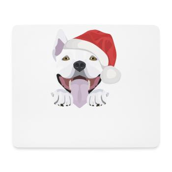 Bullterrier Frohe Weihnachten - Mousepad (Querformat) - Weiß - Vorne