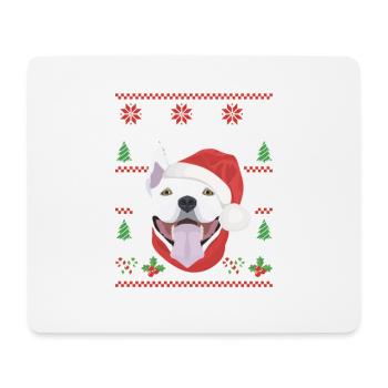 Bullterrier Frohe Weihnachten - Mousepad (Querformat) - Weiß - Vorne